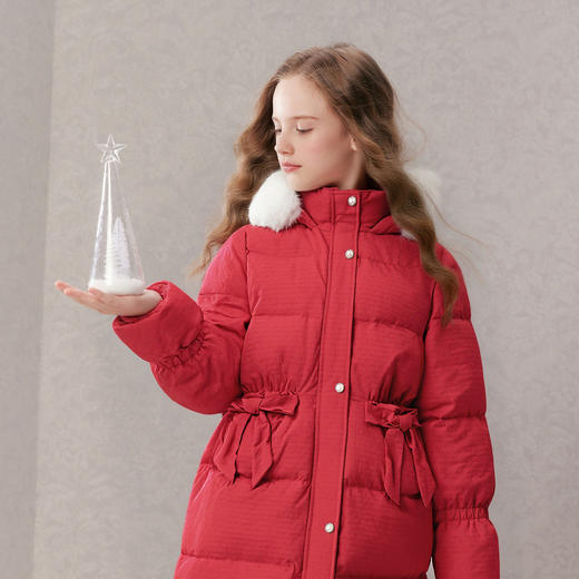 笛莎Deesha 童装女童羽绒服2025冬新款甜美公主风中长款羽绒服 商品图1