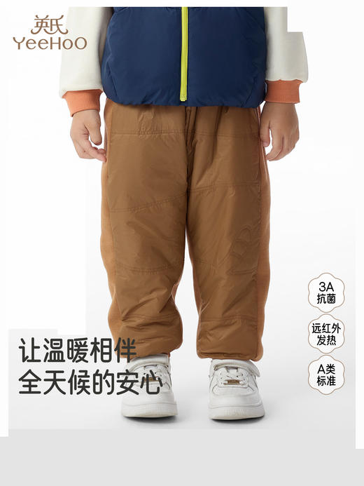 英氏儿童夹棉长裤子秋冬保暖加厚束脚卫裤外出男童YRKCJ4R019A 商品图0