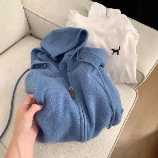 好品质不容错过！2025羊毛羊绒外套简约洋气百搭连帽针织衫开衫拉链衫！ 商品图0