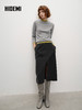 HIDEMI 环保皮蛋白皮复古磨砂感H型半身裙 黑色 商品缩略图2