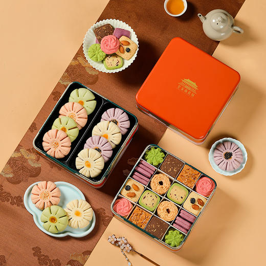 【唐彩世家礼盒】 悠享时节日礼物糕点心休闲零食曲奇饼干590g 商品图1