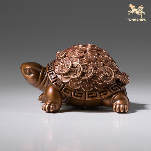 铜师傅《金钱龟》客厅桌面紫铜摆件 家居装饰工艺品送礼摆件 商品图1