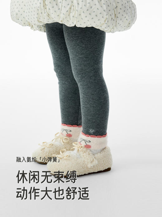 英氏女童打底裤秋冬绒感女宝儿童保暖外出休闲长裤子YRKDJ4R072A 商品图4