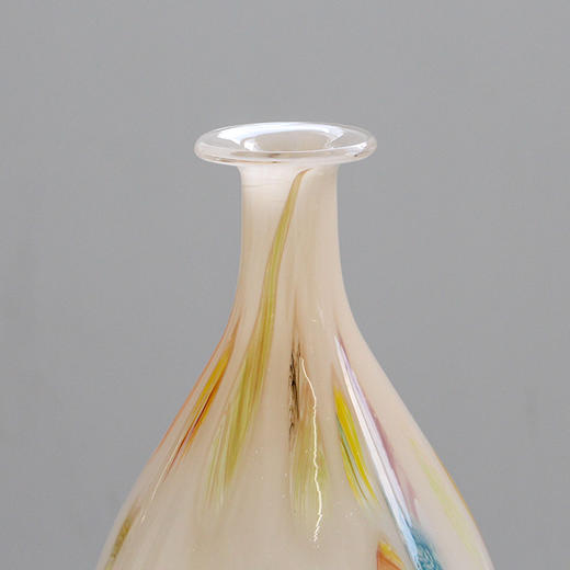 原创设计高级彩色点点奶黄色手工中古风琉璃玻璃花瓶花器插花摆件 商品图5