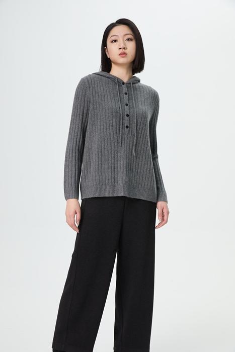 爆款内搭 水淼2025冬新款连帽休闲毛织衫1513 商品图1