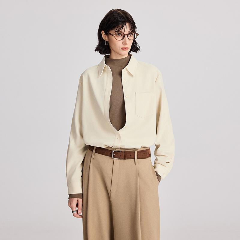 366604040-初棉胸口单袋衬衫RJ058