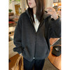 重磅磨毛拉绒！2025廓形双拉链卫衣女冬季加绒加厚休闲连帽外套！ 商品缩略图0