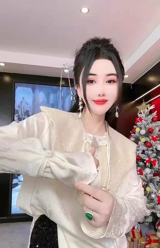 11.11特卖！赠送披肩【秋新品】新中式提花国风长袖宽松上衣-喜出 商品图3