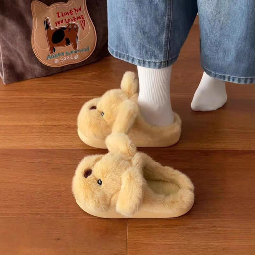 【巨保暖又舒服！脚不冷了】全包棉拖鞋女新款室内家居冬季保暖防滑可爱小狗学生宿舍毛绒棉鞋。rc 商品图0