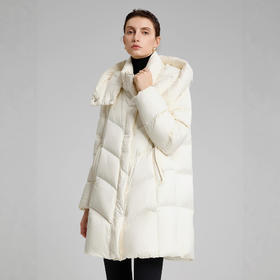 「自」全新升级【铂金会员956/天猫1289/差价333】(45222)洛诗琳新款连帽羽绒服2025冬季气质抗寒保暖中长款羽绒外套]