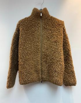 女款羊駝毛拉链外套