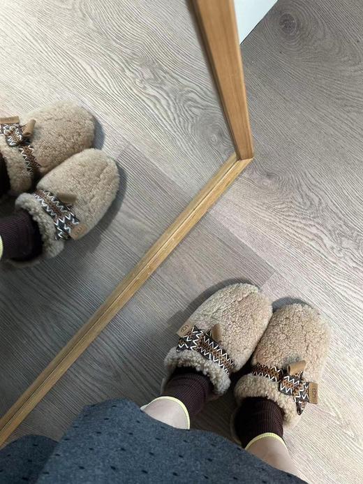 【每双送一对袜子】牛皮羊毛系列毛拖鞋！不退可换码～ 商品图4