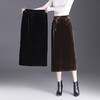 WM-68127金丝绒气质直筒后开叉半身裙女2025秋冬新款韩版包臀裙一步中长裙 商品缩略图2