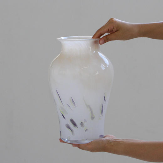 厂家直销中古风玻璃简约奶玉色插花家居花瓶摆件礼品餐桌花瓶装饰 商品图6