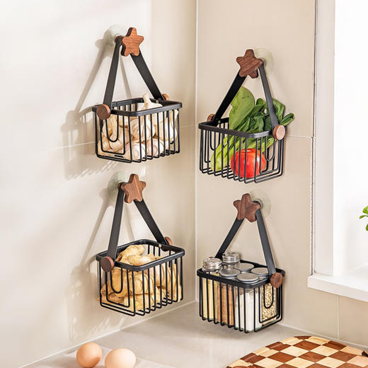 摩登主妇316不锈钢厨房挂篮免打孔调料置物架姜蒜收纳沥水筐 商品图2