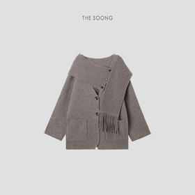THESOONG|"围巾外套"重磅纯羊毛软糯保暖流苏围巾领外套HWMY8032