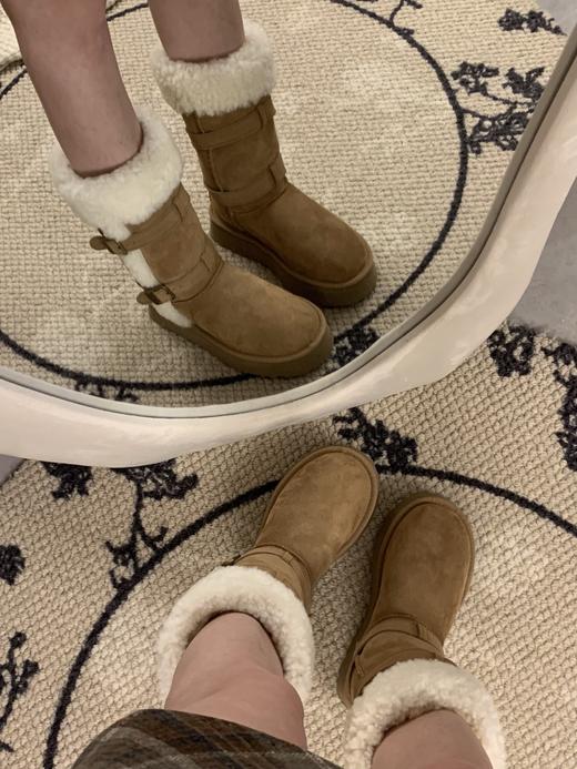 【女款】河南桑坡雪地靴 高筒卷毛骑士靴 雪地靴羊皮毛一体35-40码 商品图2