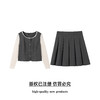 奢姿大码女装2025秋季时尚减龄亮钻撞色拼接上衣搭百褶裙两件套装9953993881AB 商品缩略图0