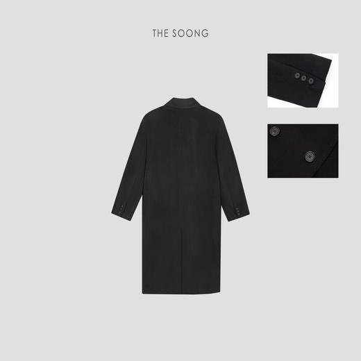 THESOONG|‘十年廓形‘高支羊绒顺毛呢黑色双排扣大衣外套女HBDY7281 商品图8