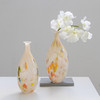 原创设计高级彩色点点奶黄色手工中古风琉璃玻璃花瓶花器插花摆件 商品缩略图0