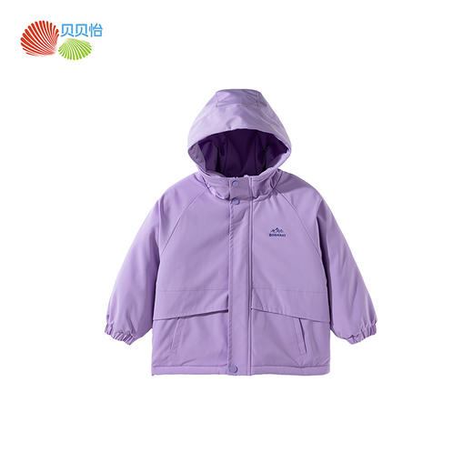 贝贝怡秋冬新款女童棉服中大童连帽防风保暖软壳棉服ZB4ES040 商品图7