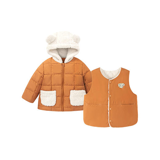 迷你巴拉男童棉服可爱造型三合一宝宝婴儿拼接外套2025冬新品 商品图4