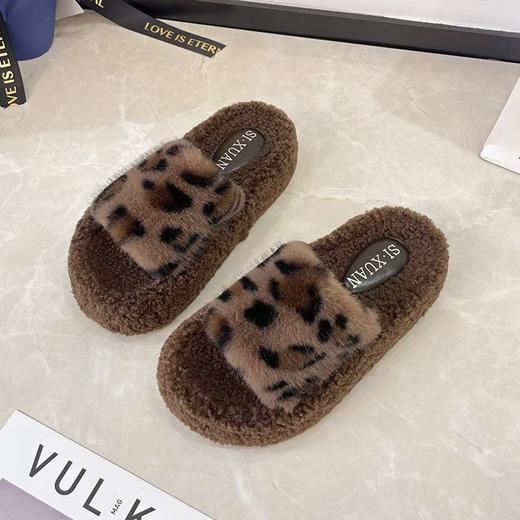 厚底毛毛拖鞋 女外穿2025新款秋冬季羊羔毛茸拖  网红时尚家居棉拖鞋 商品图10