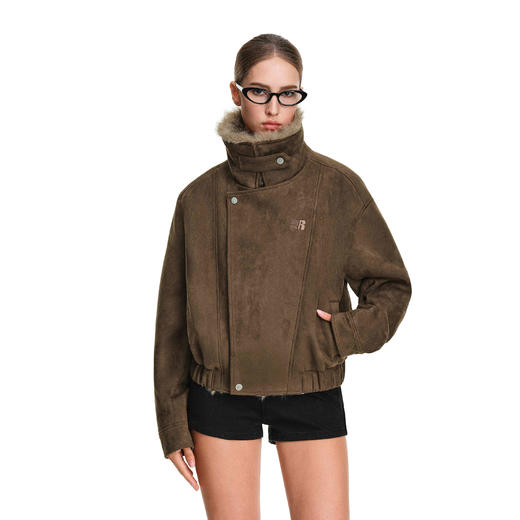 FDR官方店 麂皮翻领斜拉链夹克 商品图1