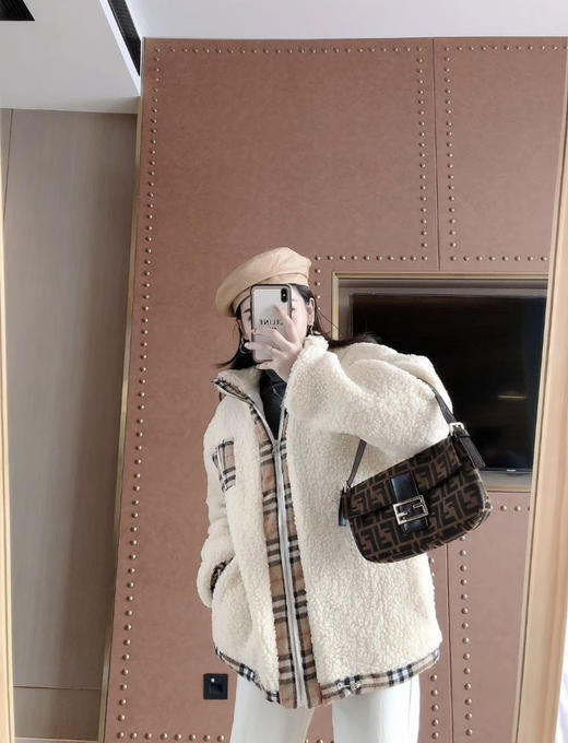 Fendi 中古 棕色 老花拼皮 法棍 腋下包 商品图2