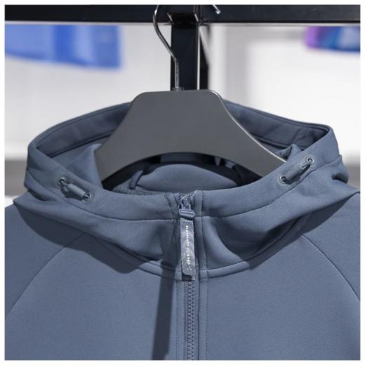 李宁男子开衫连帽健身外套AWDU181-8螺黛青 商品图1