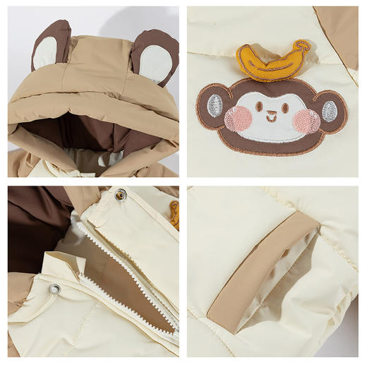 贝贝怡冬季新款男童棉服户外登山连帽防风保暖棉衣夹棉外套ZB3ES058 商品图6