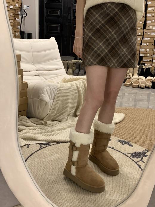 【女款】河南桑坡雪地靴 高筒卷毛骑士靴 雪地靴羊皮毛一体35-40码 商品图5