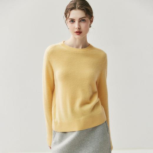 「高货qj」全新升级【铂金会员395/天猫529/差价134】(95750)洛诗琳气质圆领羊绒衫2025秋冬新款经典百搭纯色打底毛衣 商品图0