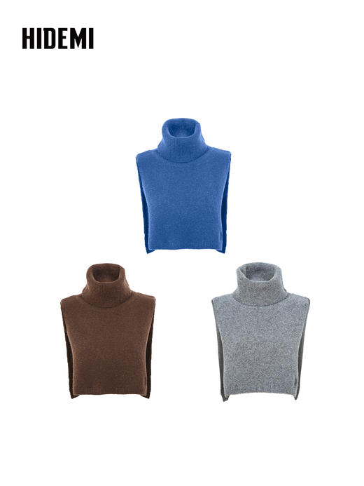 HIDEMI 进口澳洲美利奴圈圈羊毛高领翻领加厚款坎肩 商品图0