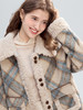 【百图lulu定制】【软萌羊羔大衣】 格子 仿羊羔绒 短外套 商品缩略图0