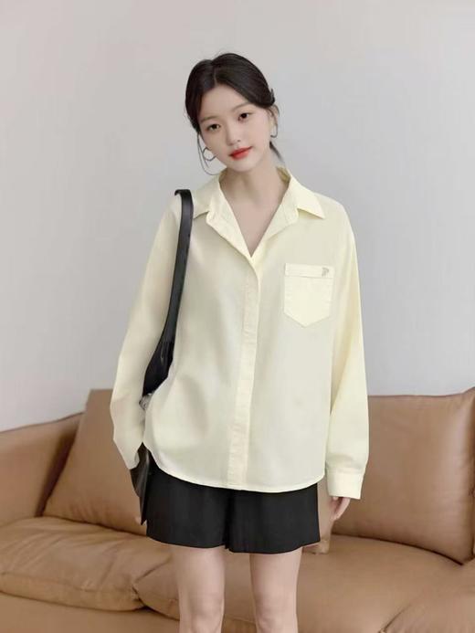 【秋新品】纳易莲品牌2810 100%棉精美小标刺绣衬衫-喜出 商品图1