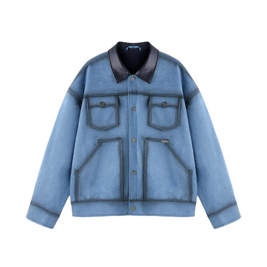 BJHG不计后果环保麂皮绒棉服外套男女款冬季复古做旧撞色保暖棉衣 商品图4