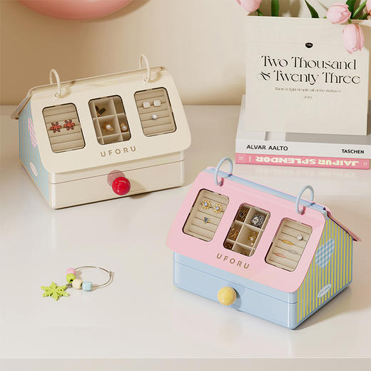 摩登主妇首饰收纳盒高档精致2025年新款大容量耳钉项链黄金手串盒 商品图1