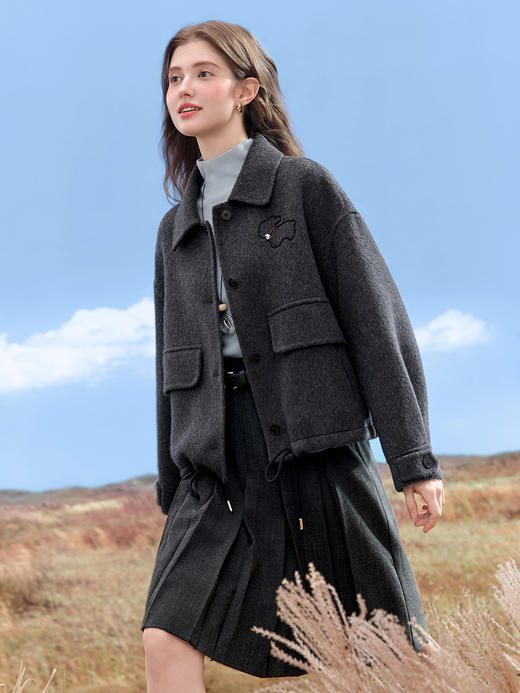 【百图lulu定制】【阳光双面呢外套】 绵羊毛 双面呢  短款外套 商品图3