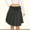 Ariseism 美式复古深灰色百褶裙中裙女秋季新款裙子 商品缩略图0