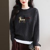 CC 101-15807圆领毛衣卡通小鹿提花图案宽松减龄针织衫 商品缩略图2