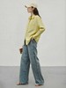 【秋新品】80%棉浅黄不规则口袋后开叉长袖衬衫（微微脏）-喜出 商品缩略图1