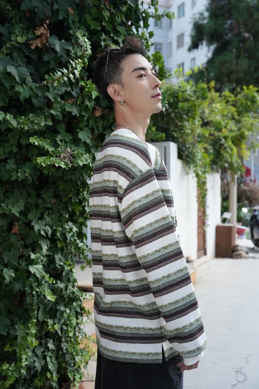 W532564308条纹拼色圆领卫衣 商品图3