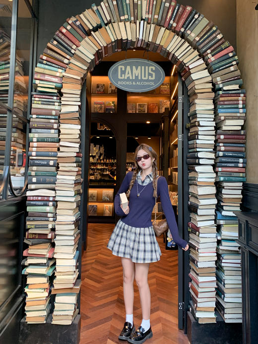 【189元任选2件】最后一波现货！学院风Polo领假两件拼接连衣裙 商品图6