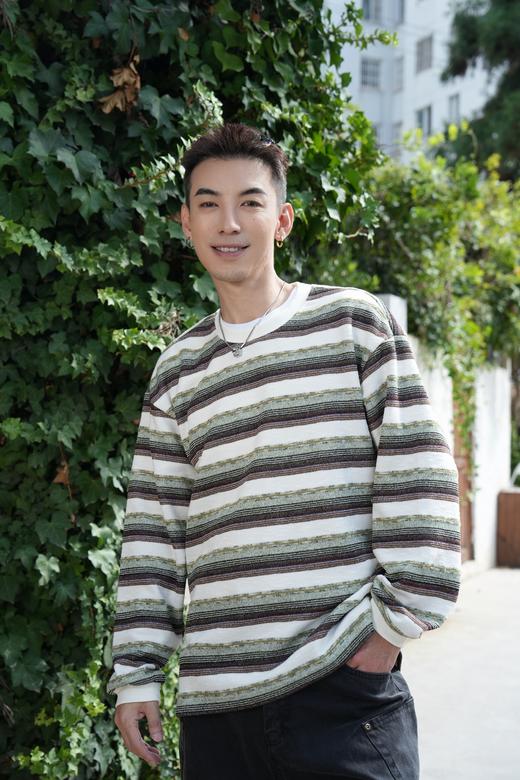 W532564308条纹拼色圆领卫衣 商品图1