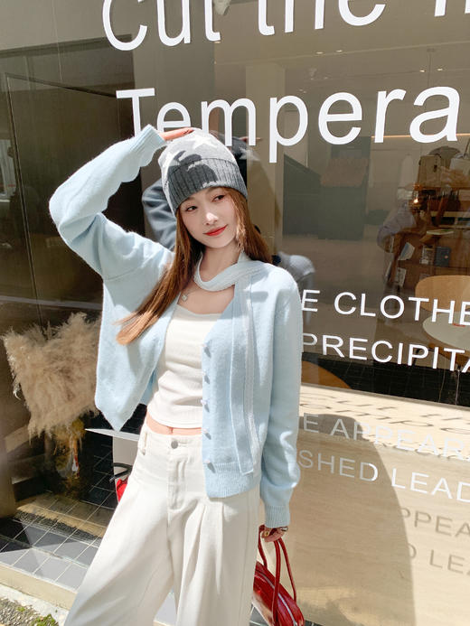 <曾小咸推荐>现货秒杀！微信超特价！蕾丝飘带设计针织开衫 日常209.99 立减120 秒杀89.99！ 商品图7