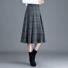 QYM 6988-Y毛呢半身裙高腰格纹百褶裙 商品缩略图1