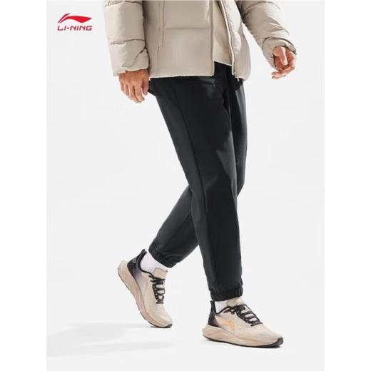 李宁男子秋冬加绒保暖束脚运动裤AYKU673-1 商品图1