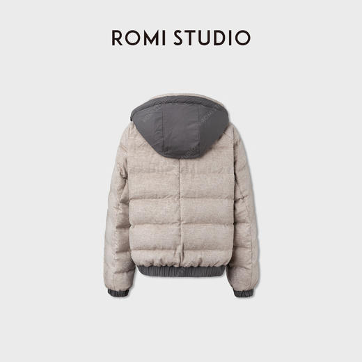 ROMI STUDIO90白鹅绒绵羊毛三防连帽两面穿羽绒外套 RWCWWG5705 商品图3