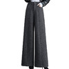 QYM 6993-Y毛呢阔腿裤高腰宽松直筒裤厚款休闲裤 商品缩略图4
